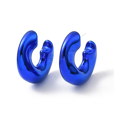 Acrylic Ring Stud Earrings EJEW-P251-35-1