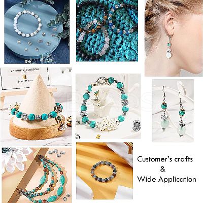 60Pcs 12 Styles Buddhist Theme Tibetan Style Zinc Alloy Spacer Beads FIND-CJ0002-20-1