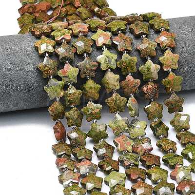 Natural Unakite Beads Strands G-P573-C02-01-1