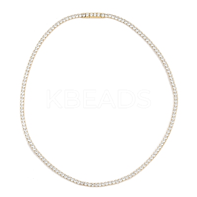 925 Sterling Silver Pave Crystal Cubic Zirconia Tennis Necklaces for Women NJEW-C096-01B-G02-1
