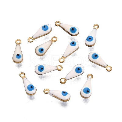 Antique Golden Plated Brass Enamel Charms KK-Q571-02C-1