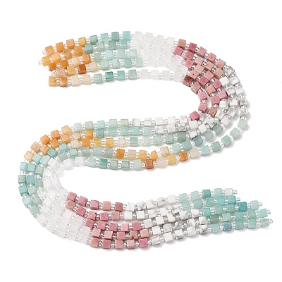 Natural Dyed White Jade & Quartz Crystal & Howlite & Yellow Aventurine & Rhodonite Beads Strands G-H333-03D-1
