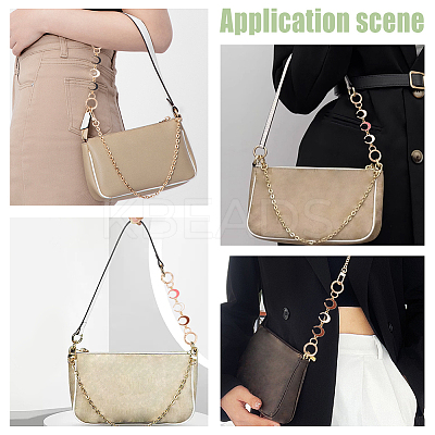 4Pcs 4 Colors Crescent Moon Alloy Enamel Link Purse Strap Extenders FIND-WR0009-39-1