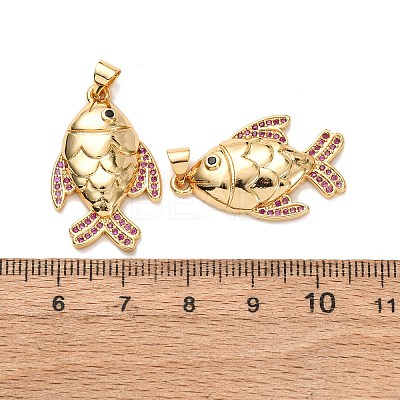 Brass Micro Pave Cubic Zirconia Pendants KK-K408-61G-01-1