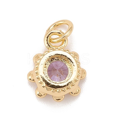 Brass Inlaid Clear Cubic Zirconia Charms KK-A161-34G-E-1