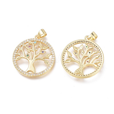Brass Micro Pave Cubic Zirconia Pendants ZIRC-L076-043G-1