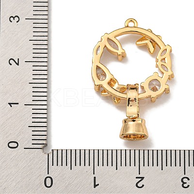 Brass Micro Pave Cubic Zirconia Fold Over Clasps KK-U037-30G-03-1