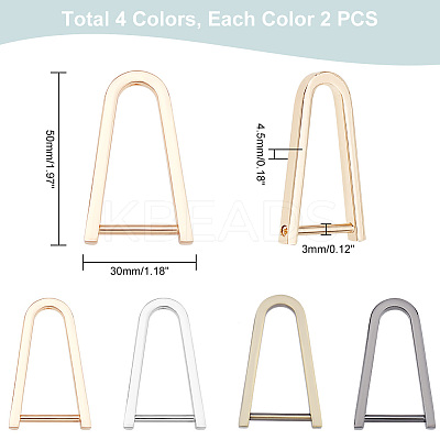 8Pcs 4 Colors Alloy D-Rings with Screw Shackle FIND-WR0005-84-1