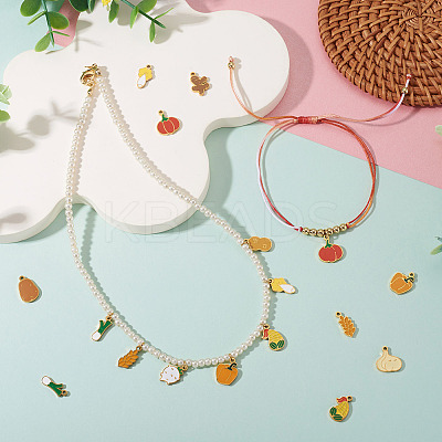 11Pcs 11 Styles Vegetables 304 Stainless Steel Enamel Charms STAS-TA0005-46-1