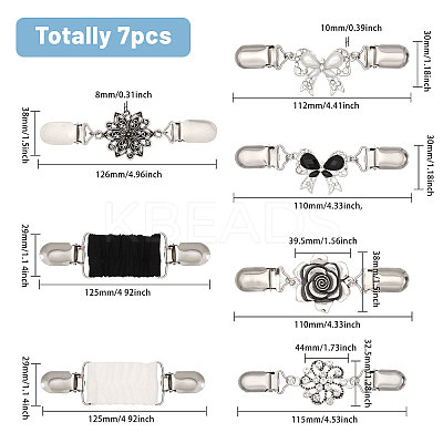 7Pcs 7 Styles Alloy Cardigan Clips JEWB-CA0001-70-1