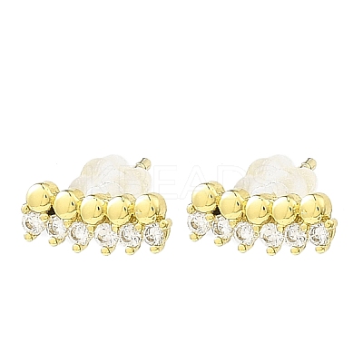 Brass Micro Pave Cubic Zirconia Stud Earrings EJEW-L270-23G-1