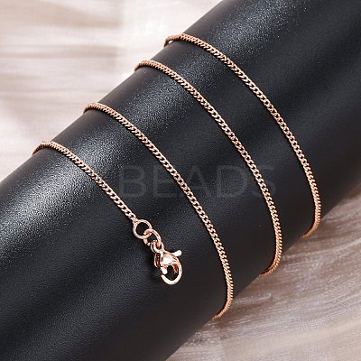 Brass Curb Chains Necklaces for Women NJEW-D302-73RG-1