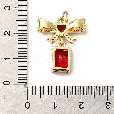 Rack Plating Brass Micro Pave Cubic Zirconia Pendants KK-P241-19G-02-1