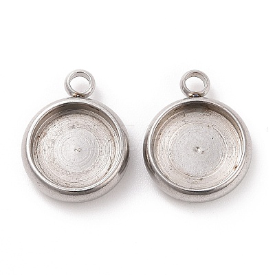 Tarnish Resistant 304 Stainless Steel Pendant Cabochon Settings X-STAS-K202-03C-P-1