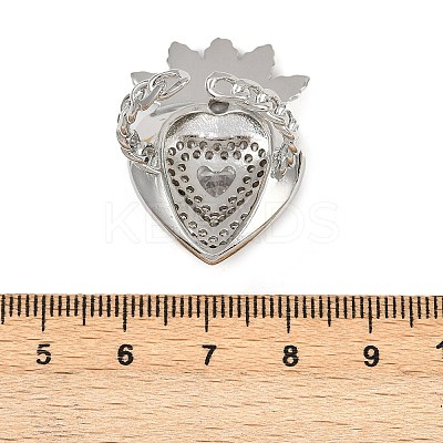 Brass Micro Pave Clear Cubic Zirconia Cuff Rings RJEW-P155-04A-P-1