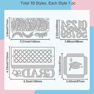 Graduation Theme Carbon Steel Cutting Dies Stencils DIY-WH0309-1779-1