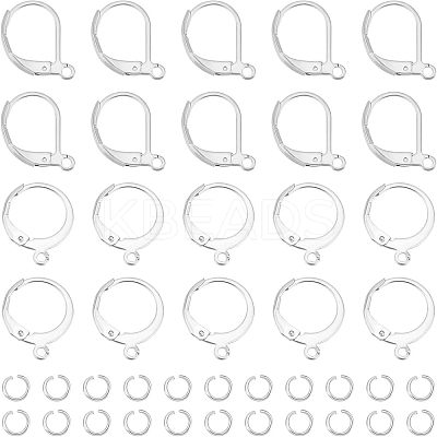 120Pcs 2 Style 304 Stainless Steel Leverback Earring Findings STAS-UN0038-45-1