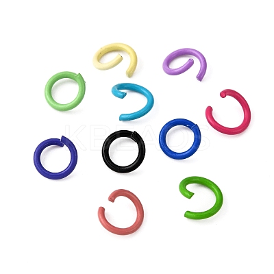 Spray Painted Iron Open Jump Rings IFIN-F149-F-1