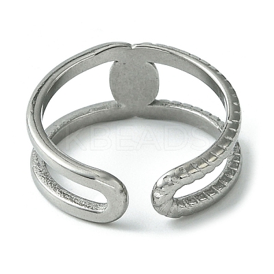 Non-Tarnish 304 Stainless Steel Open Cuff Ring RJEW-L110-024P-1