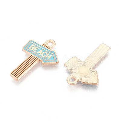 Beach Theme Alloy Enamel Pendants ENAM-T022-33J-1
