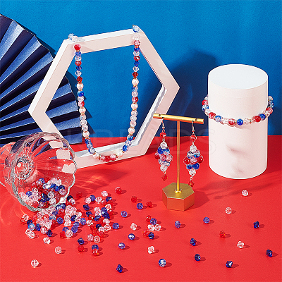 Independence Day Glass Beads Sets DIY-PH0023-63-1