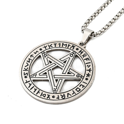 Non-Tarnish 201 Stainless Steel Pendant Necklaces LS-NJEW-H030-02P-1