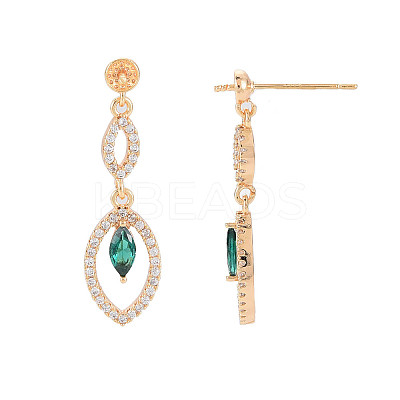 Brass Micro Pave Cubic Zirconia Stud Earring Findings KK-S364-150-1