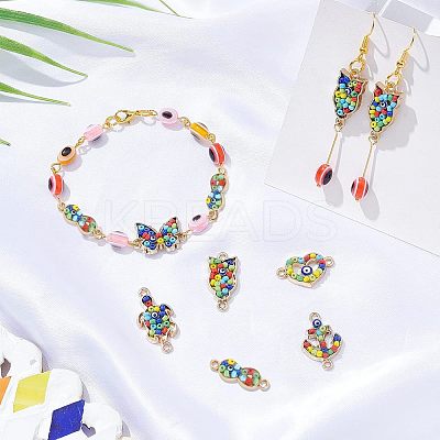 36Pcs 6 Style Alloy Enamel Links Connectors FIND-NB0001-89-1