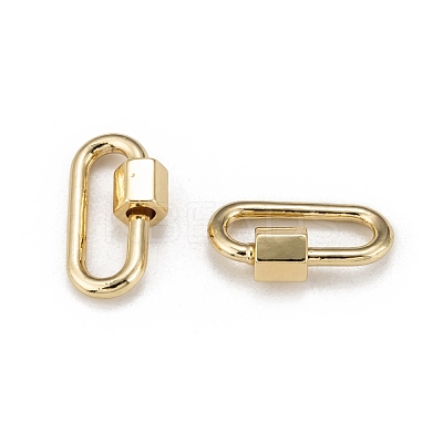 Brass Screw Carabiner Lock Charms KK-T047-08G-1