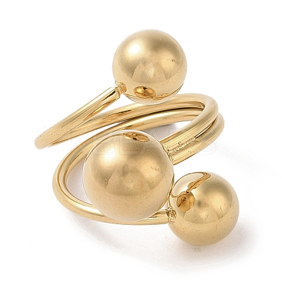Ion Plating(IP) 304 Stainless Steel Adjustable Cuff Rings for Women RJEW-G315-04G-1
