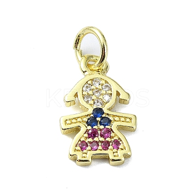 Brass Micro Pave Colorful Cubic Zirconia Pendants KK-H475-13G-02-1