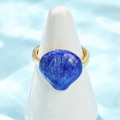 Brass Enamel Adjustable Cuff Rings for Women RJEW-G357-01N-1