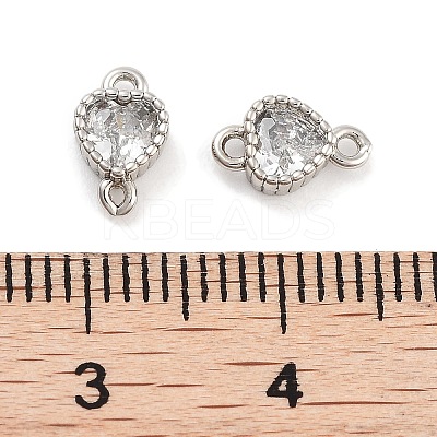 Brass Pave Clear Cubic Zirconia Connector Charms KK-P271-35P-1