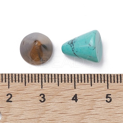 Natural & Synthetic Mixed Gemstone Circular Cone Ornament G-K359-01A-1