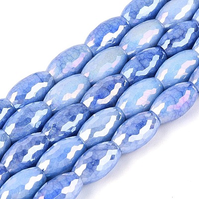 Anti-Tarnish Electroplate Glass Beads Strands EGLA-Q130-02A-03-1