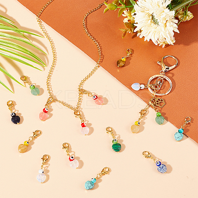 20Pcs 10 Colors Natural Gemstone Pendant Decoration HJEW-PH0001-44-1
