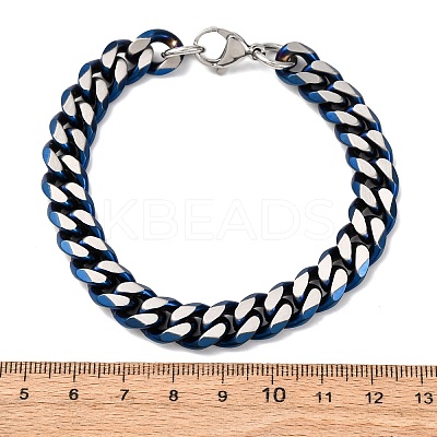 304 Stainless Steel Cuban Link Chain Bracelets for Men Women BJEW-C124-04A-01-1