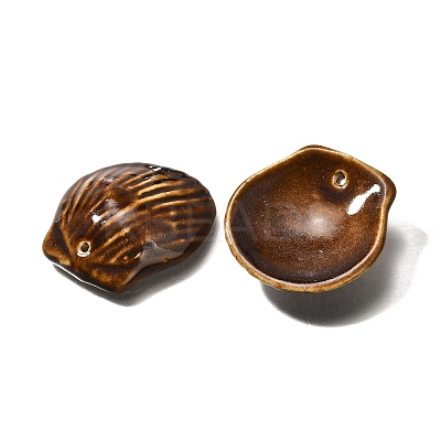 Seashell Shaped Porcelain Pendants PORC-O003-01B-09-1