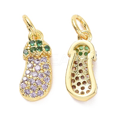 Brass Micro Pave Cubic Zirconia Pendants ZIRC-A023-01LG-1