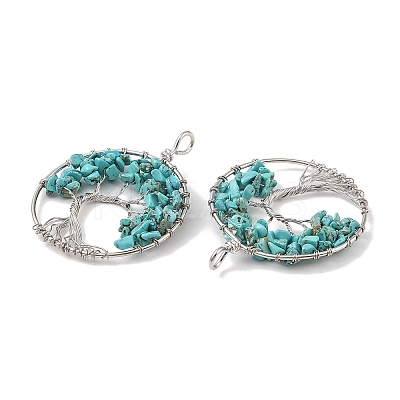 Natural Turquoise Big Pendants G-G910-K24-P-1