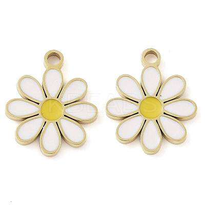 Ion Plating(IP) 304 Stainless Steel Enamel Charms STAS-U032-04G-1