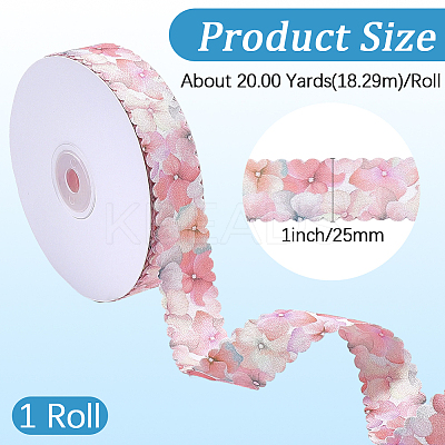 1Roll Single Face Printed Polyester Satin Ribbon SRIB-CY0001-47B-1