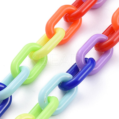 Handmade Opaque Acrylic Cable Chains AJEW-JB00672-1