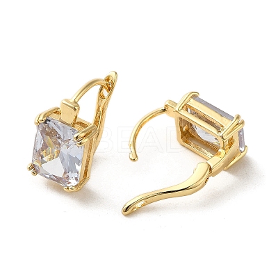Golden Brass Micro Pave Cubic Zirconia Hoop Earrings EJEW-C073-05D-G-1