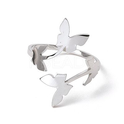 Non-Tarnish 304 Stainless Steel Open Cuff Rings RJEW-Q808-02E-P-1
