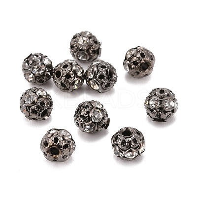 Brass Rhinestone Beads X-RB-A011-6mm-01B-1