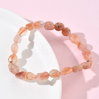 Natural Sunstone Beads Stretch Bracelets for Women BJEW-Z158-02C-01-1