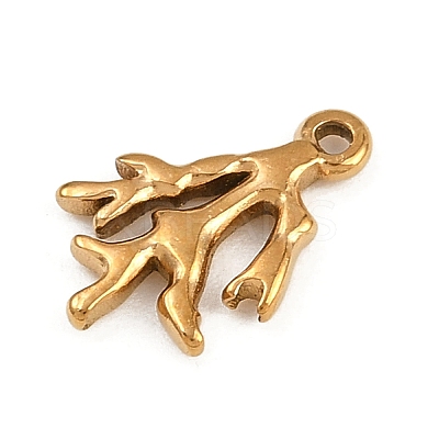 Marine Animal 304 Stainless Steel Coral Shape Charms STAS-K287-07B-G-1