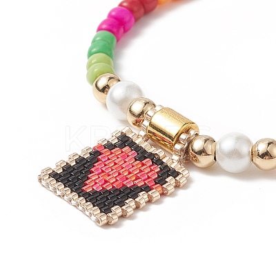 Glass Seed Braided Bead Bracelet BJEW-MZ00025-01-1