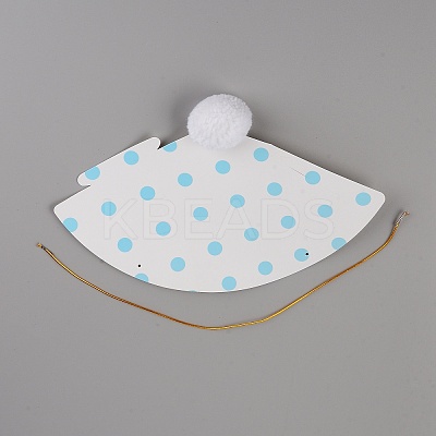 Paper Pompon Party Hats AJEW-WH0223-07B-1